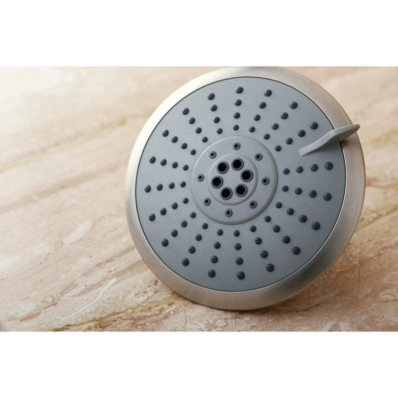 Kingston Brass Shower Scape 5-Inch Round 5-Function ABS Shower Head, Brushed Nickel