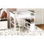 Grand lit mezzanine avec bureau, tablette ouverte et boîte de rangement, couleur blanche - peu encombrant, design, assemblage facile