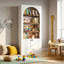 Bibliothèque 71 pouces de hauteur avec bibliothèque arquée moderne à 6 niveaux avec portes pour le bureau à domicile et le salon-329415915