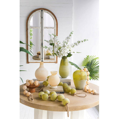 Vase en verre D6.5x12.5 ", vert