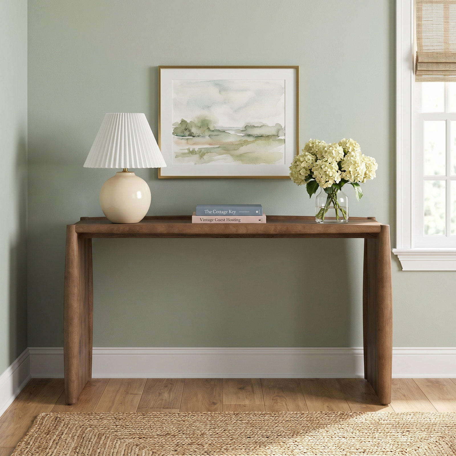 Cayenne 60'' Solid Wood Console Table, Smoked Black Oak