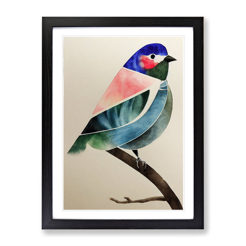 Bird In No.1 - Single Picture Frame Print, 64cm H x 46cm W x 2cm D, Black