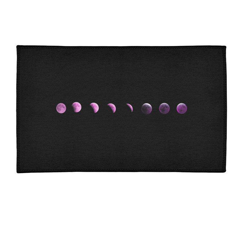 Tapis noir de chenille en phase lune, Rectangle 3 pi x 5 pi