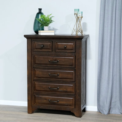 Dark Walnut Vintage Drawer Dresser&Chest - Large Storage Cabinet For Bedroom/Living Room