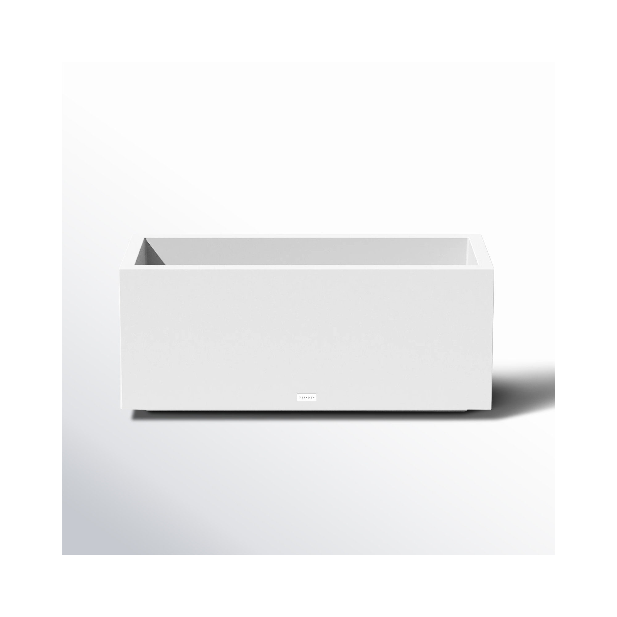 Block Series Long Box Planter, 16” H x 38” W x 15” D, White