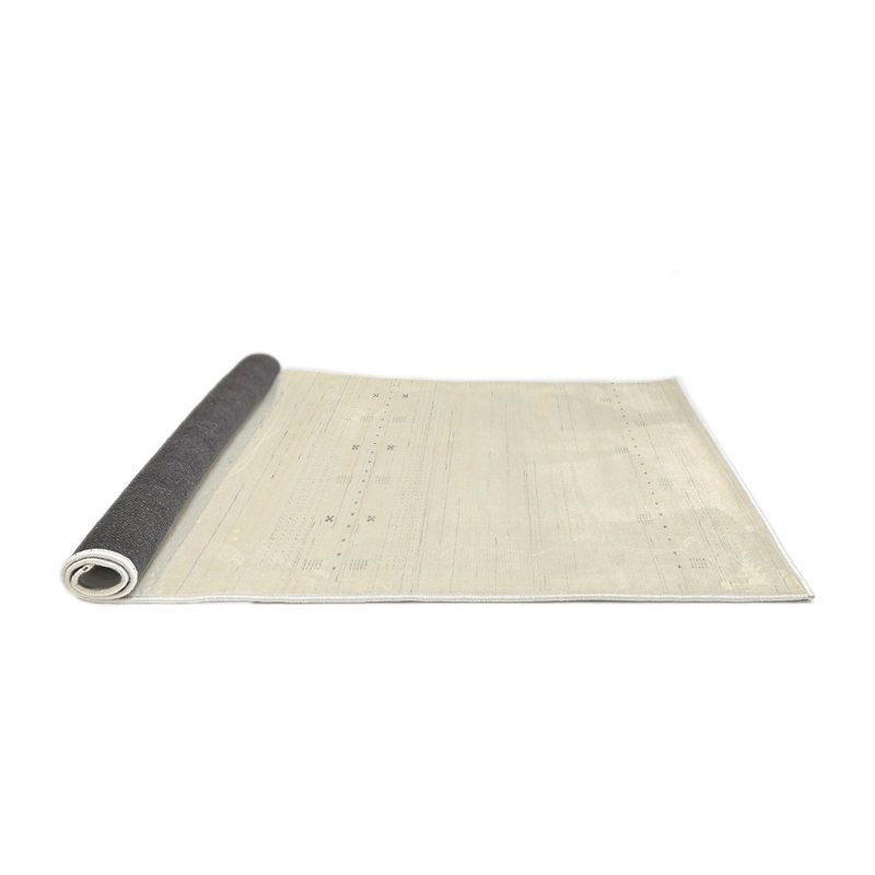 Tapis de zone beige léger contemporaine, Rond 5 pi