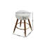 Tabouret pivotant Mid-Century 360 blanc - rembourré Boucle