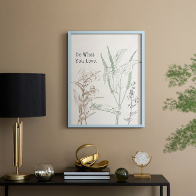 «Do What You Love», reproduction encadrée - bois massif