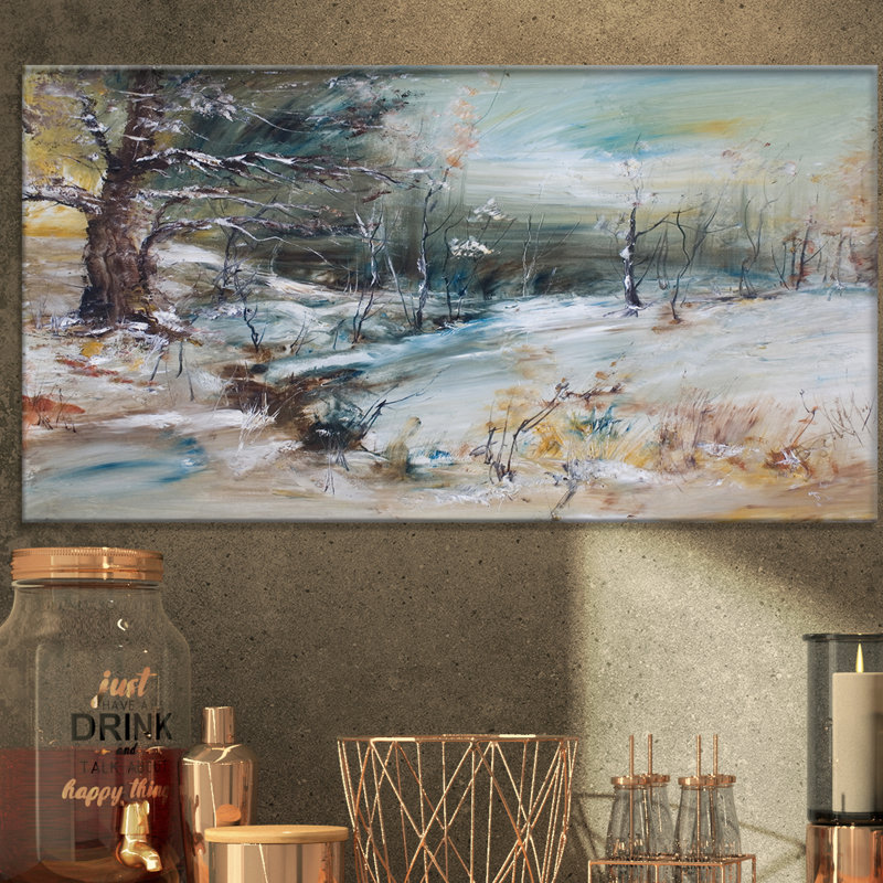 Snowy Trees - impression de paysages, H 16 po x l 32 po x P 1 po