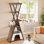 Tour pour arbre à chat en bois avec coussins lavables pour chat