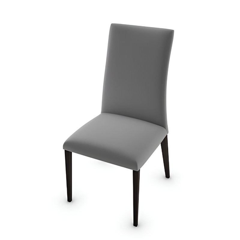 Chaise méditerranéenne rembourrée avec pieds en bois, Fumée, Sable