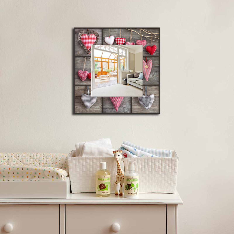 Miroir décoratif élégant avec plexiglas, 19,7 po x 19,7 po | Cadre durable en 100% panneau de fibres à densité moyenne, épaisseur: 0,3 pouce | Idéal pour le salon, la chambre à coucher ou le vestibule, il rehausse n'importe quel espace avec une é