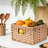 PE Rattan Storage Baskets Set of 2, Square Woven Waterproof Organizer Bins with Handles, Nesting Design, Yellow-1338915958