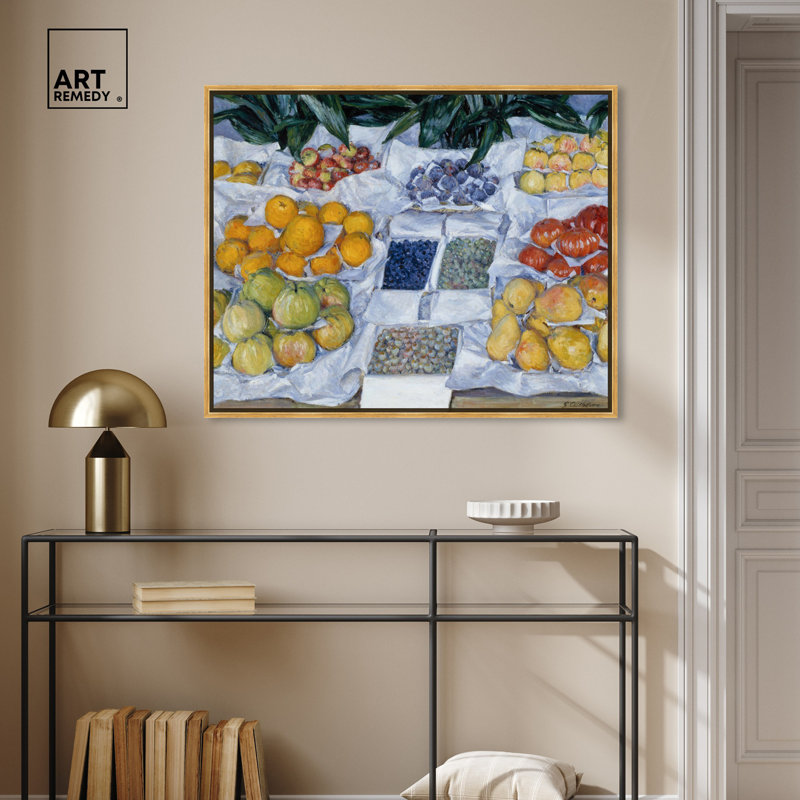 «Fruit Exposed On A Stand», toile par Art Remedy, Cadre doré, H 31 po x l 37 po