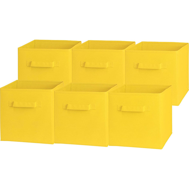 Ensemble de bacs de rangement en tissu, Jaune