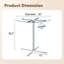 Table de bar ronde en verre 36 pouces avec base en acier argenté poli pour 4 petits espaces