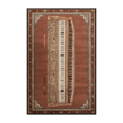  Washable Zither Music Area Rug