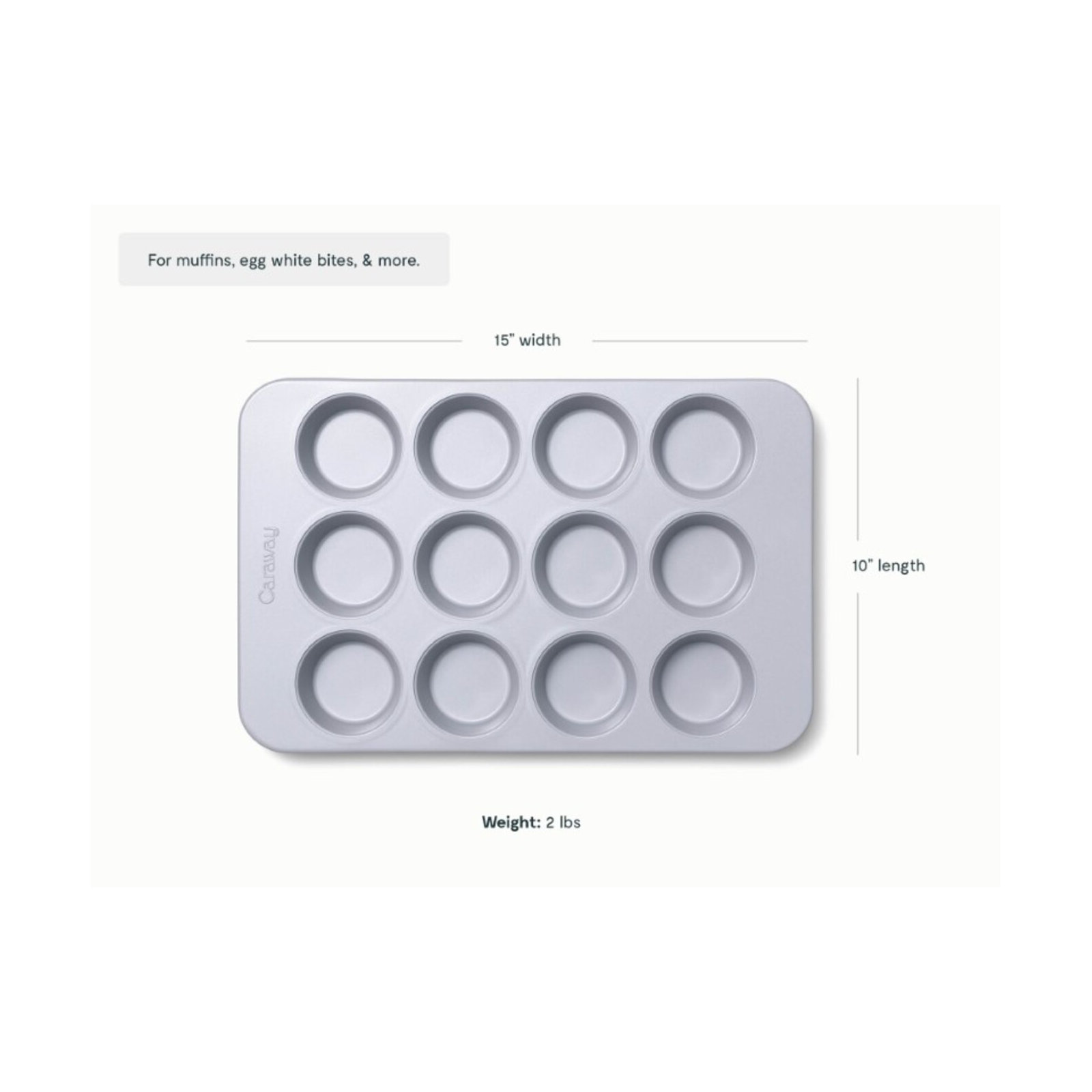 Caraway 12 Cup Nonstick Ceramic Muffin Pan, Cream, Cream