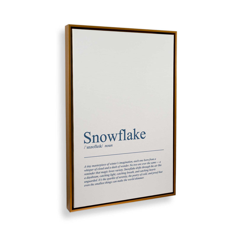 «The Wonders of Snowflakes», reproduction d'art sur toile, H 36,75 po x l 24,75 po, Or poli