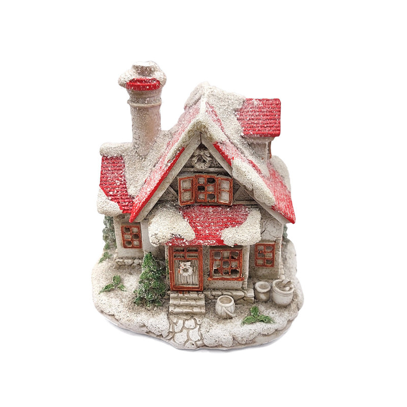 Ornement de Noël en céramique - Maison festive recouverte de neige par F07N7-18