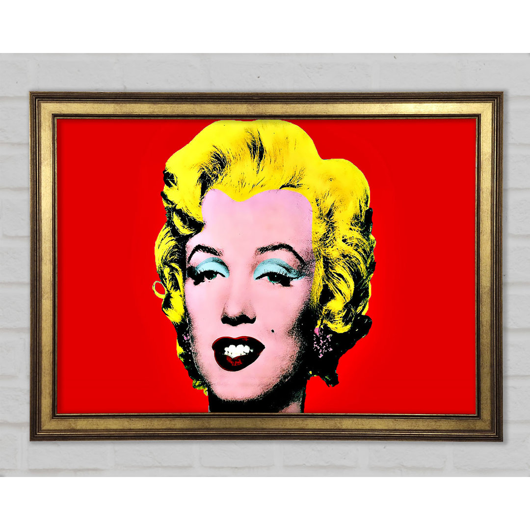 Marilyn Monroe Rot - Einzelner Bilderrahmen Kunstdrucke