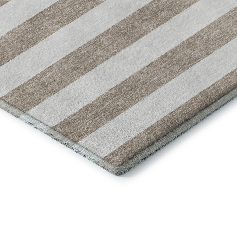 Premium Machine Washable Cerrito AMF528 Taupe 8' x 10' Rug, Rond 8 pi