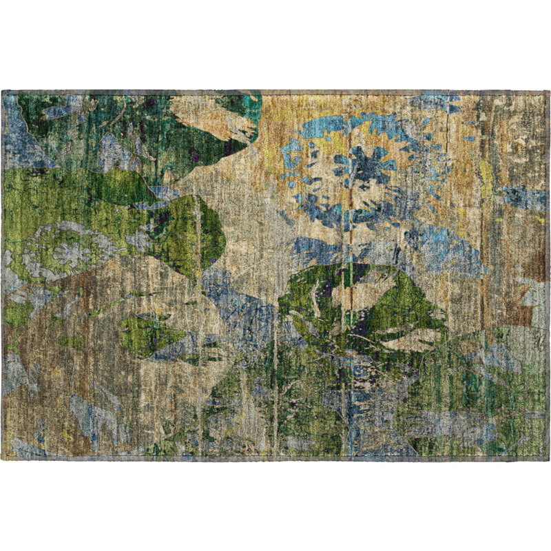 Premium Machine Washable Cerrito AMF555 Taupe Rug, Rectangle 1'8" x 2'6"