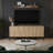 70.9'' Wide Rectangle 5 Cabinets Console Table With 1 Wall Shelf