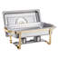 8 Qt Rectangle Chafing Dish Buffet Set Full Size Pan Stainless Steel Gold