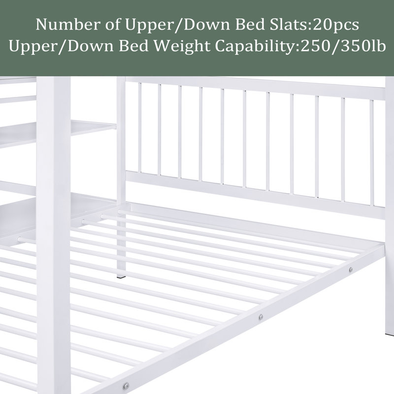 Ahamed Kids Full Over Twin Bunk Bed, White