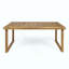 Table de salle à manger d'extérieur en bois d'acacia avec sablage, durable et élégante pour les repas Alfresco