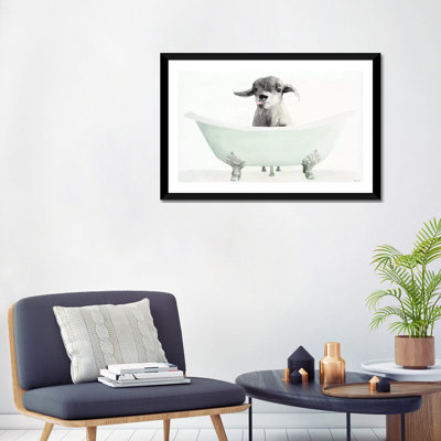 Vintage Tub with Goat - Graphic Art Print