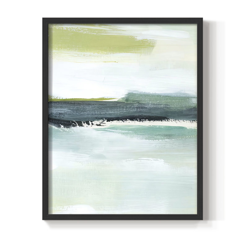 Sea Sea Layers III, reproduction encadrée - bois massif, H 30 po x l 24 po, Noir, noir, noir, noir
