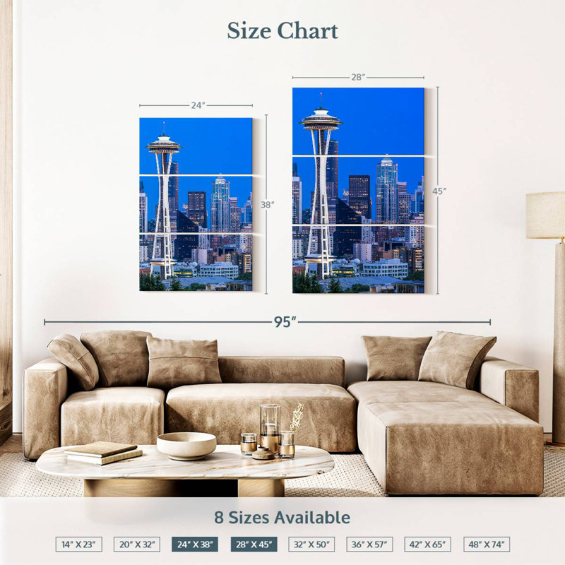 Masam Seattle Blue Hour, H 38 po x l 24 po