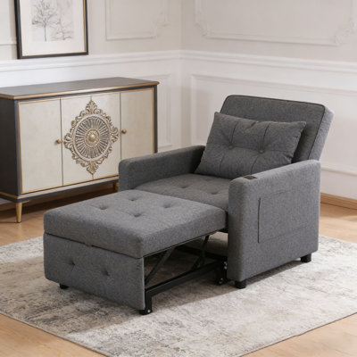 Sleeper Chair 3-in-1 Convertible Chair Bed Pull Out Sleeper Chair Beds Adjustable Single Armchair