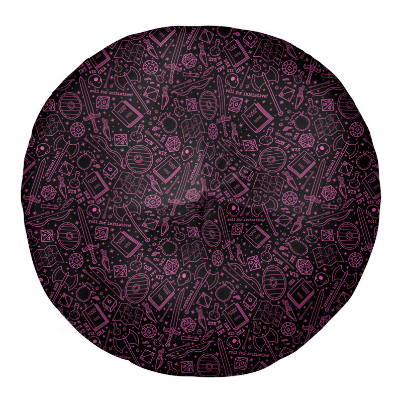 Coussin de sol Katelyn Elizabeth, 26 po x 26 po, Noir / rose