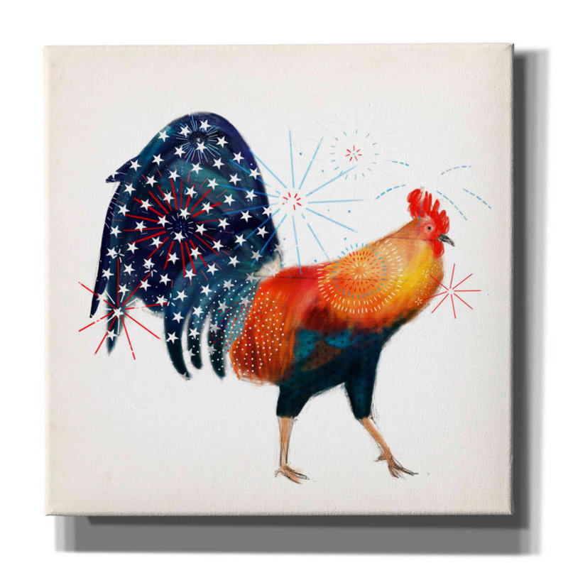 August Grove® «Rooster Fireworks II» par Victoria Borges_9764, H 12 po x l 12 po x P 0,75 po