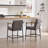 Industrial Modern Bar Stool With Backrest & Removable Cushion - 26" Counter Height Adjustable Stool - Faux Wood Armrests & Soft Linen/Velvet Upholstery - Kitchen Island, Home Pub Stool-1634161428
