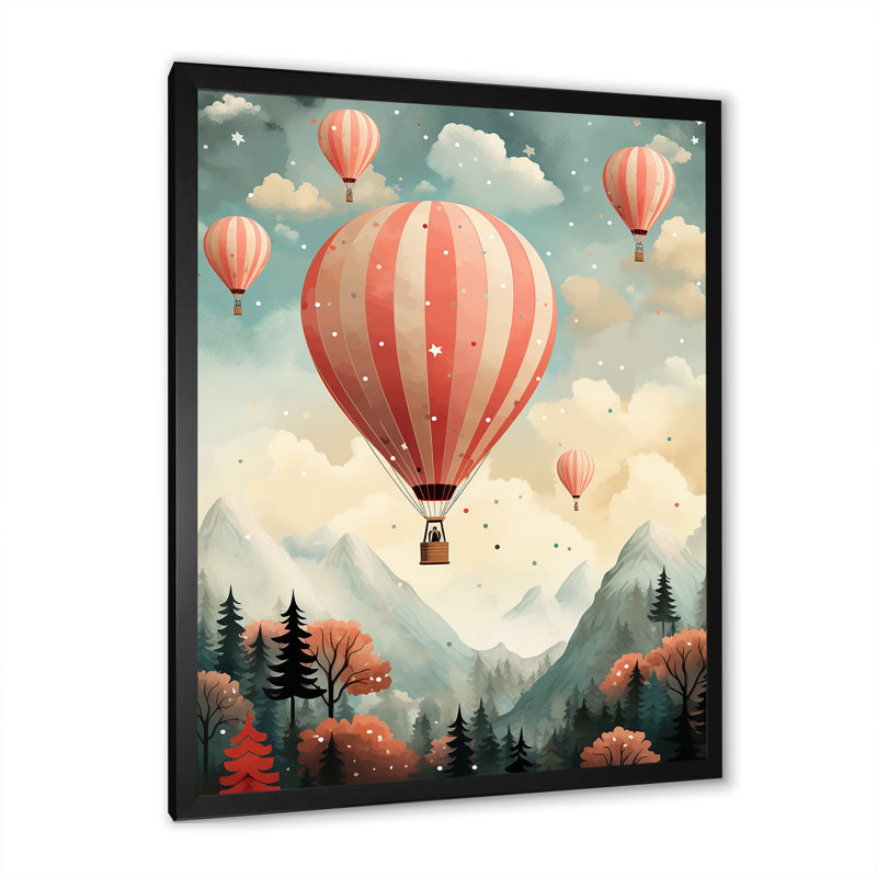 Charme de montgolfière classique, Cadre photo noir, H 20 po x l 12 po x P 1 po