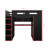 Full Size Wood Gaming Loft Bed With Built-In Desk, 2 Wardrobe, 2 Drawers, RGB LED Light And USB Port, Gamer-Inspired Design-1022256524