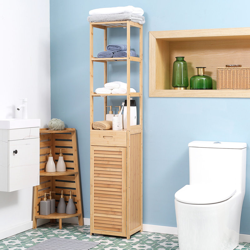 Armoire à linge autoportante en bois massif Zorabelle