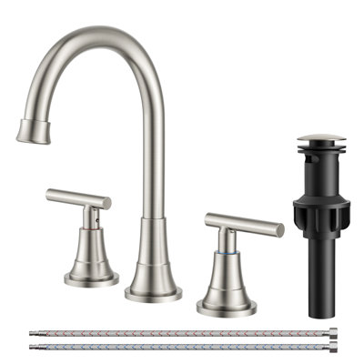 Widespread 2-handle Bathroom Faucet With Drain Assembly