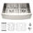 Double Bowl, 36", 16 Gauge, Stainless Steel, Kitchen Sink, Sound - Proof, Pad, Condensation Coating, Installation Guide, Template Drain Assembly,