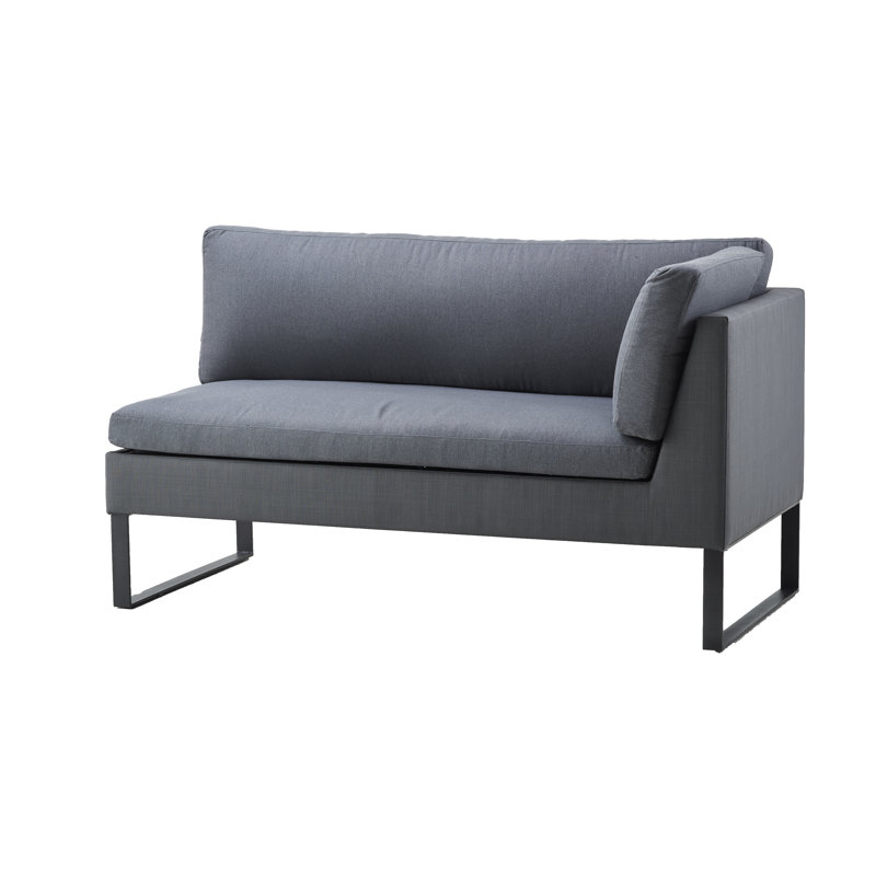 Flex 60.7" Wide Outdoor Patio Sectional with Cushions, Gray, Left Hand Facing