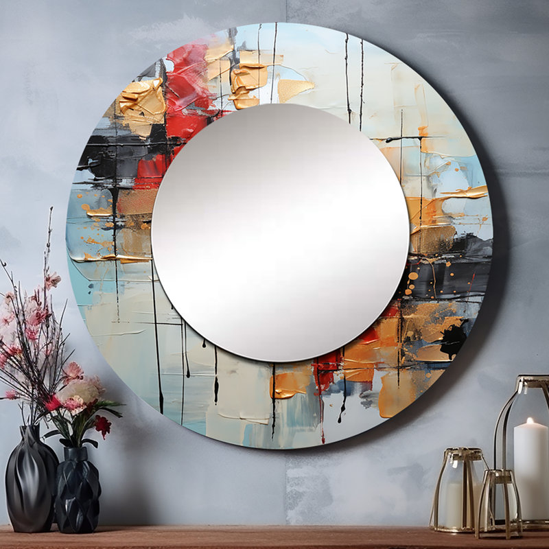 Peets Collage Serenade II - miroir mural unique, abstrait, 23 po x 23 po