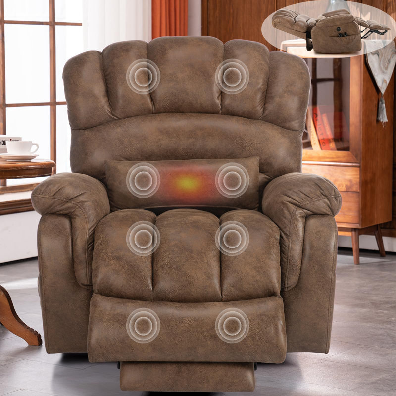 Electric Recliner Ebern Designs Massage Chair Brown Power Recliner