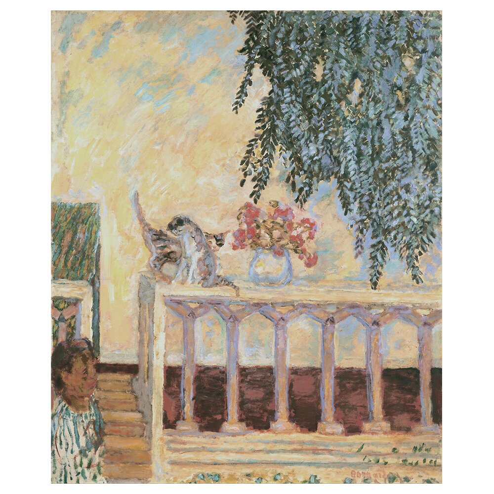 Gerahmtes Leinwandbild Chats Sur La Balustrade von Pierre Bonnard