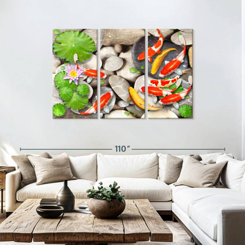 Brampt Pond With Koi, 48" H x 74" W