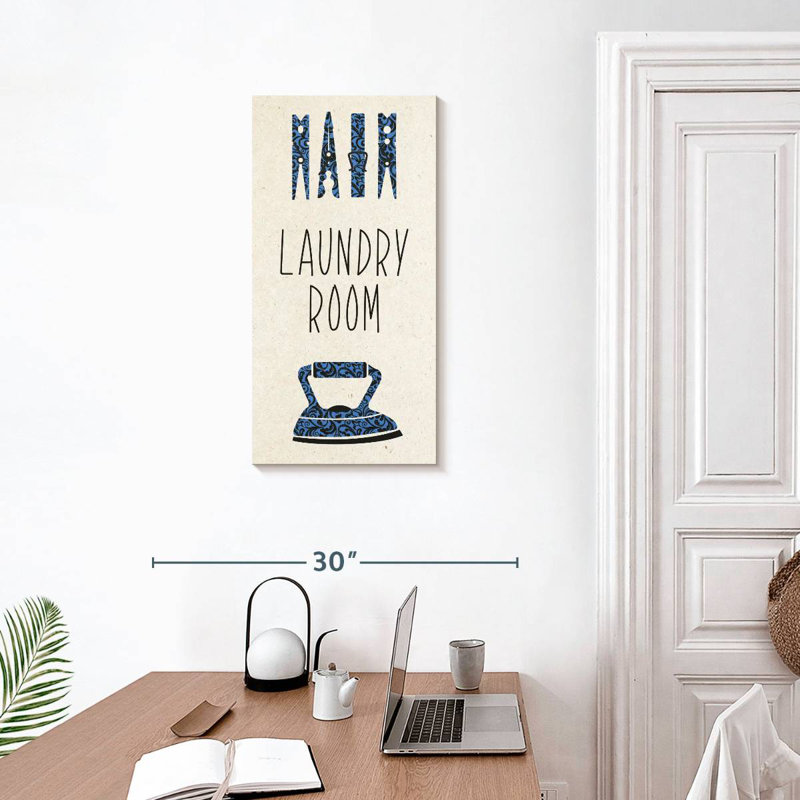 Blue Laundry Poster, 30" H x 15" W