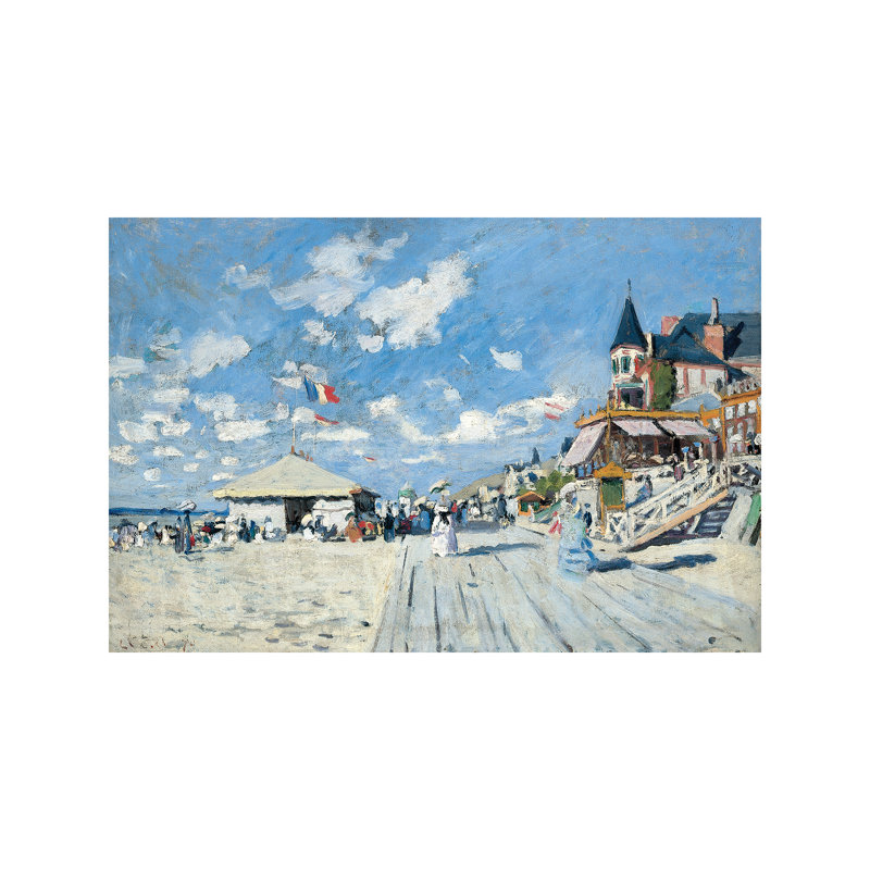 On The Beach At Trouville, 1870 by Claude Monet - Wrapped Canvas Painting, 101.6 cm H x 66.04 cm W x 1.91 cm D